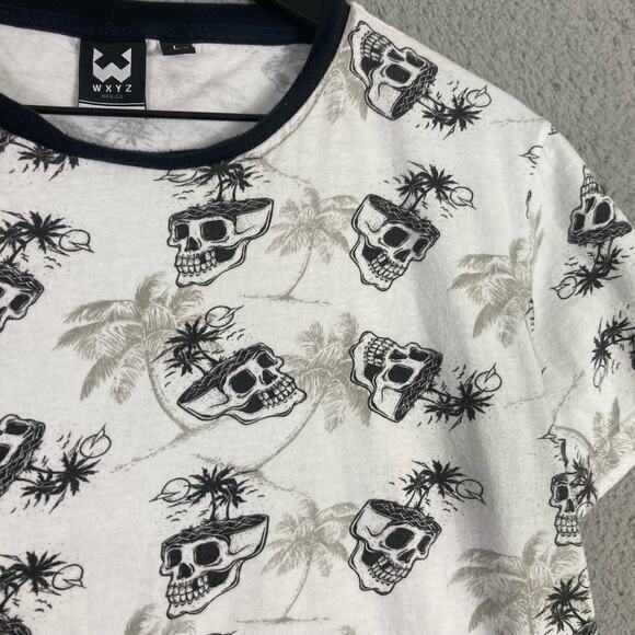 WXYZ Men's Graphic Print T-Shirt White Size‎ L Short Sleeve Crew Neck Summer Top - Picture 10 of 10